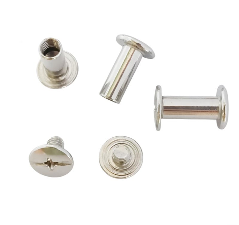 ANRUIDE 90 Set M5 Stainless Steel Chicago Binding Post Screw Assorted Kit Metal Nail Rivet Chicago Button for DIY Leather Decoration Bookbinding (Silvery, M5x 5/16,3/8, 1/2, Inches) - Image 4